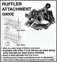 Ruffler attachment g900e f/single needle sewing machine for sale