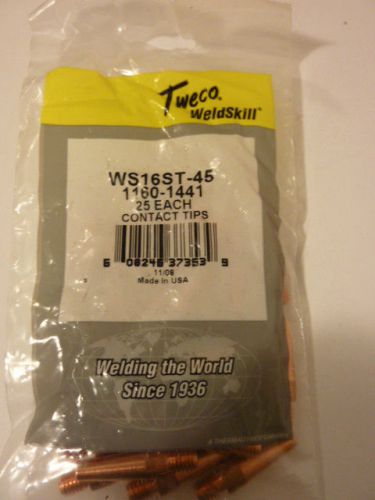 Tweco  ws16st-45  1160-1441  mig contact tips  qty. 25  free shipping!!!! for sale