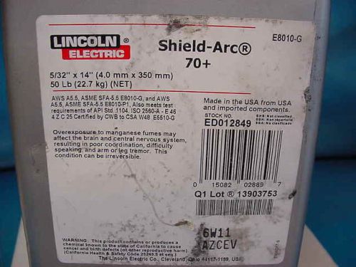 Lincoln shield-arc 8010 70+ 5/32&#034; welding rods 50 lb aws e8010 for sale