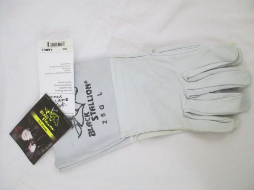 Lot of 2--revco black stallion 25g long cuffgrain goatskin tig welding gloves, l for sale