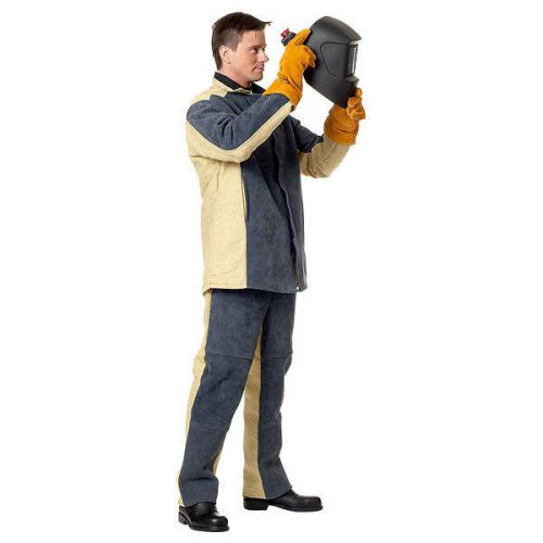 Welding clothing jacket and trousers with split leather m 32 for sale