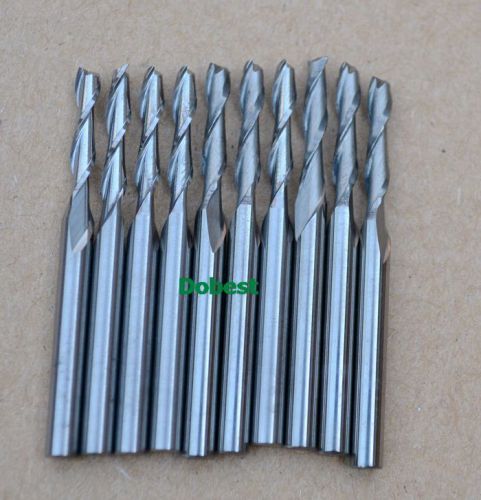 10pcs double flute spiral cnc milling cutters engraving router bits 2.0mm 17mm for sale