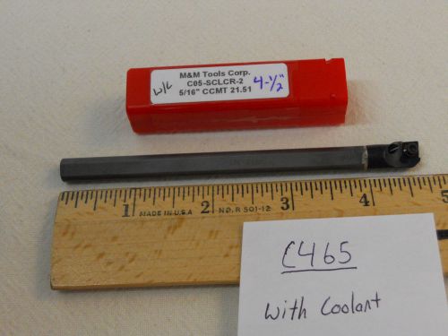 1 NEW 5/16&#034; CARBIDE BORING BAR. TAKES CCMT 21.51 INSERT OAL 4.5&#034;  W/ COOL {C465}