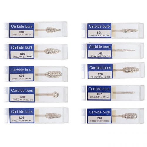 10pcs Dental Tungsten Carbide Burs Tooth Drill 2.35mm for Lab Polishing CA