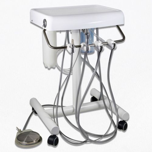 ZHL Dental Delivery Mobile Cart Portable Standard Unit w/ Syringe Saliva Ejector