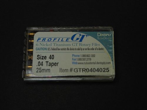 DENTSPLY PROFILE GT Files Size 40, 25mm, .04 taper