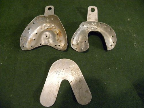 Set of 3 Dental Impression Trays-Perforated- Made by Crescent-