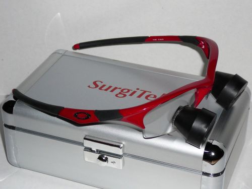 Surgitel medical dental compact 250 loupes with oakley half jacket frame - red for sale