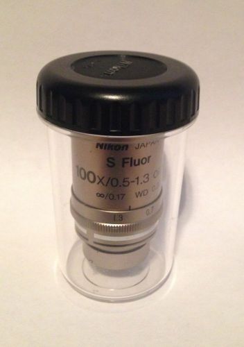 Nikon microscope cfi super flour 100x oil objective with iris for sale
