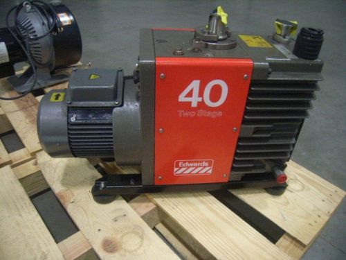 Edwards e2m40 two stage high vacuum pump 2hp 25.9 cfm 208-230-460v 3-ph for sale