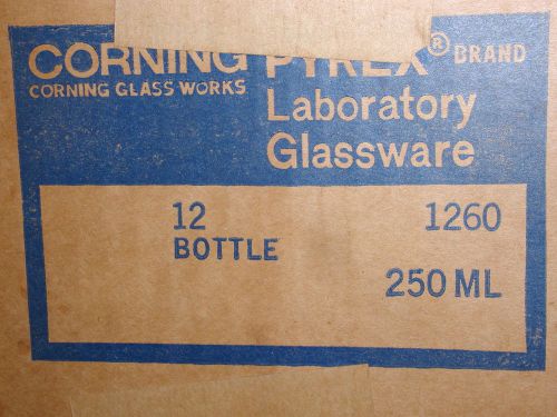 New case of 12 Corning Pyrex # 1260, 250 ML Thick Wall Centrifuge Bottles