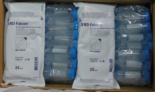 Bd falcon 352070 50ml high clarity pp centrifuge tube, conical bottom, 500/ case for sale