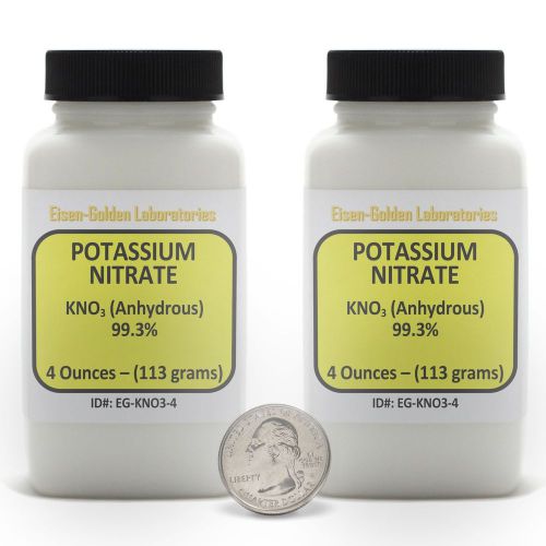 Potassium Nitrate [KNO3] 99.7% ACS Grade Powder 8 Oz in Two Bottles USA