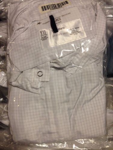 (1) vidaro esd cleanroom frock (smock) zipper and elastic cuff xxl lab coat for sale