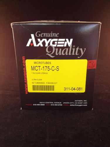 Axygen 1.7ml MCT-175-C-S Ultra-Clear Sterile Microtubes 50 Tubes/Bag 5 Bags
