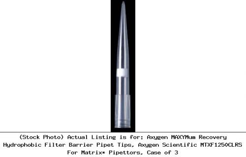Axygen MAXYMum Recovery Hydrophobic Filter Barrier Pipet Tips, : MTXF1250CLRS