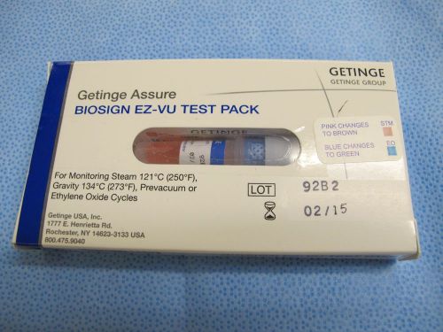Getinge assure biosign ez-vu test pack biological indicator exp 02/15 for sale
