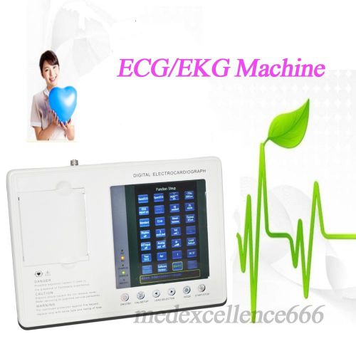 Digital led 3-channel 12-lead electrocardiograph ecg machine with interpretation for sale