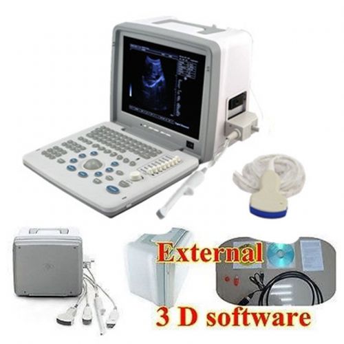 2014 w Digital Laptop Ultrasound Scanner+Convex+ Transvaginal Probe+ external 3D