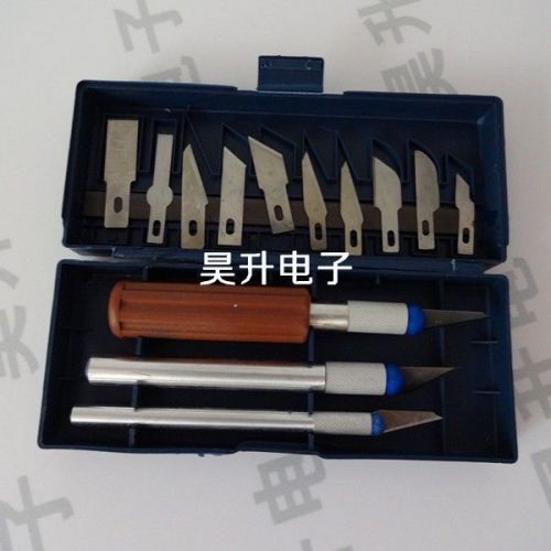 13pcs Knife Tool Kits Multifunction Chisel Scribing Blade Graver+3pcs handle DIY