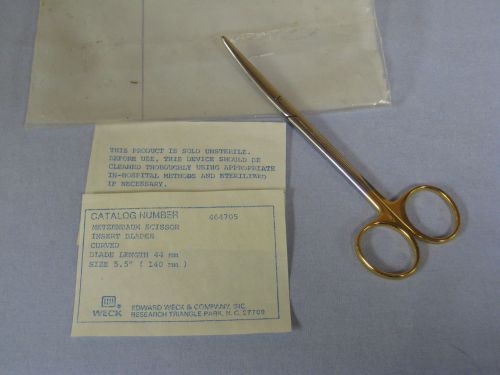 UNUSED Vintage 1985 EDWARD WECK Metzenbaum Scissors #464705, Curved 5.5&#034;