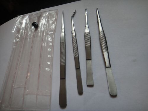 Tweezers Set of 4 Pieces With Pouch