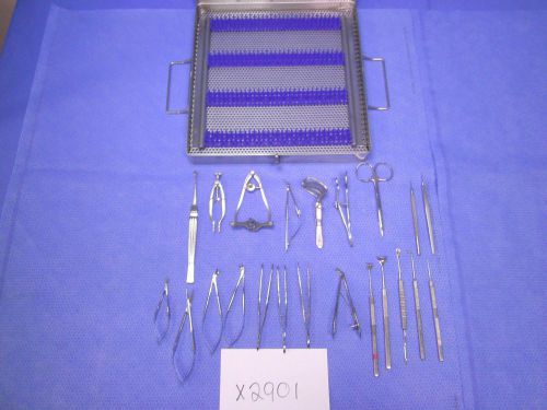 Karl storz eye surgical instrument set with tray (lot of 22) for sale