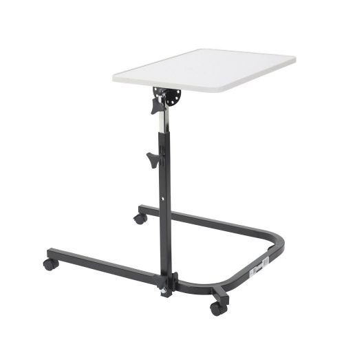 Drive Medical Deluxe Pivot and Tilt Overbed Table, Gray &amp; Black