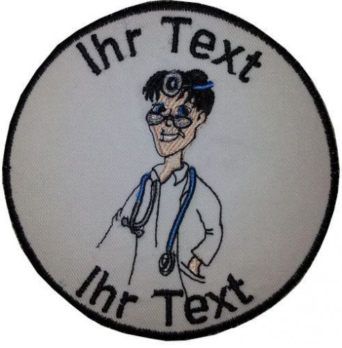 Doctor pediatrician patch with your text embroidered logo 8cm (660-1) for sale