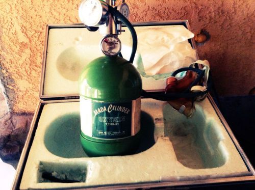 Mada home medical portable oxygen tank, regulator, case. for sale