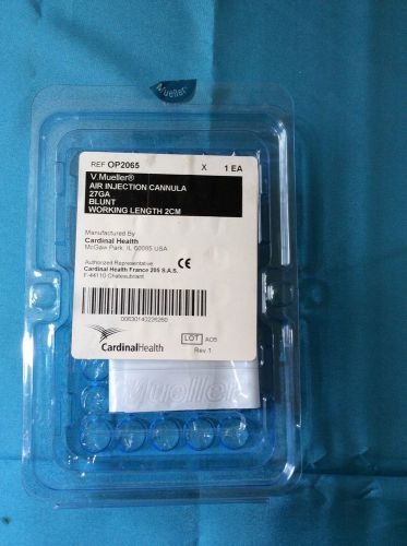 V mueller op2065 air injection cannula  27 ga blunt new in sealed package for sale