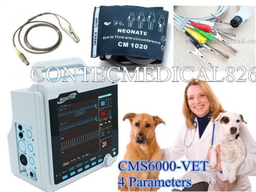 CE FDA Veterinary Patient Montor CMS6000 4-parameters ECG NIBP SPO2 Pulse Rate