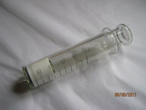 50ml glass gas syringe + ptfe/teflon-tipped plunger laboratory luer 50cc for sale