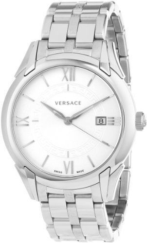 Versace Men&#039;s VFI040013 Apollo Stainless Steel Roman Numeral Date Wristwatch