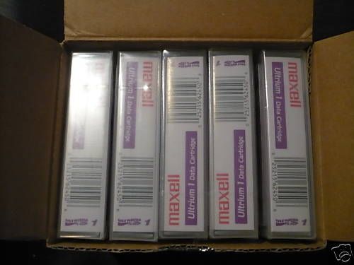 New box of 5 Maxell Ultrium 1 Data Cartridges 100 200gb