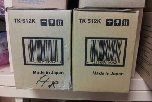 Lot of 2 genuine NEW In Box Kyocera TK-512K Black Toner Kit Ecosys C5030 - C5020