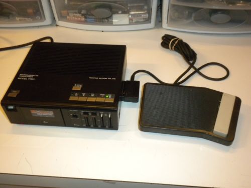 VINTAGE Olympus Microcassette Transcriber T700 + FOOT PEDAL- for PARTS OR REPAIR