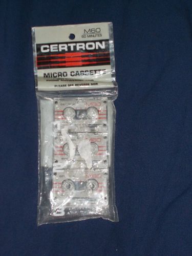 Certron M-60 60min Dictation/Answering Machine Micro Cassettes 3-Pack New/Sealed