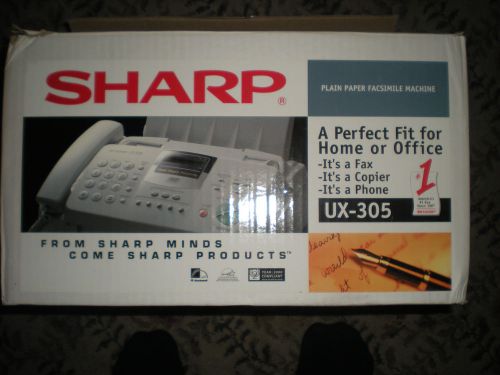 Sharp UX-305 Plain Paper Fax Machine New in Open Box Fax Copier Phone