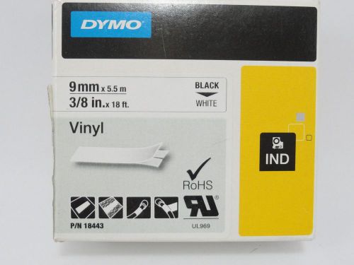 Genuine dymo 18443 rhino label white 3/8 &#034;x18&#039; white - new! for sale