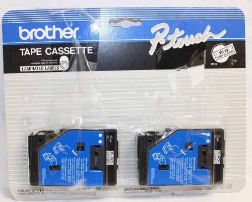 Brother P-Touch TC-10 Tape Cassette Laminated Labels Black on Clear