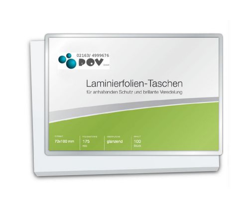 Laminierfolien 70 x 100 mm, 2 x 175 mic, glanzend