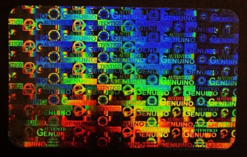 Hologram spanish holograma espanol inkjet teslin overlay id cards - lot of 25 for sale