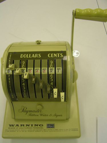 3pt8 vintage paymaster model 875 check register ribbon writer &amp; signer usa for sale