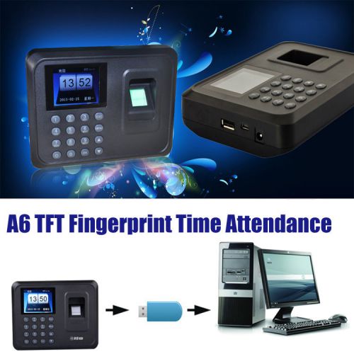 N-A6 TFT Biometric Fingerprint Time Attendance Clock Employee Payroll Recorder