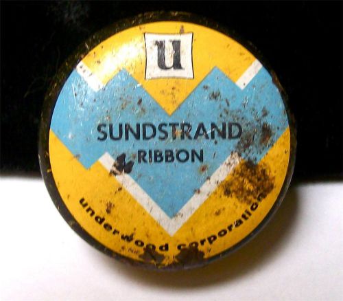 Vintage ART DECO UNDERWOOD SUNDSTRAND RIBBON IN TIN LITHO BOX-c1930s-Estate