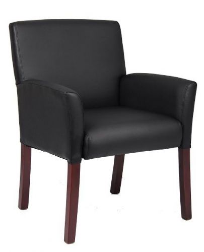 B619 BOSS BOX OFFICE GUEST CHAIR WITH MAHOGANY FINISH