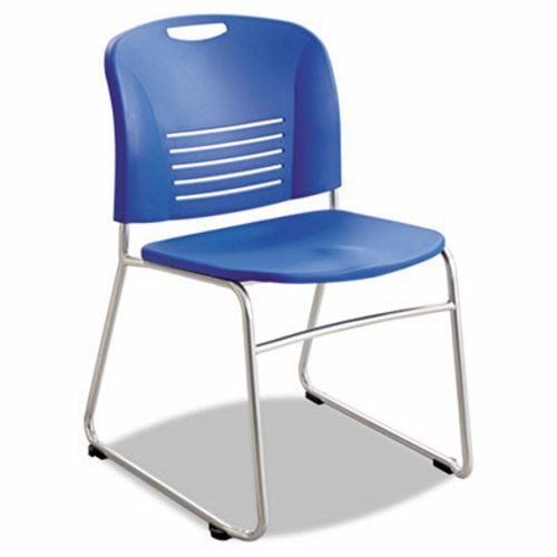 Safco Vy Series Stack Chairs, Plastic Back/Seat, Blue, 2 per Carton (SAF4292LA)