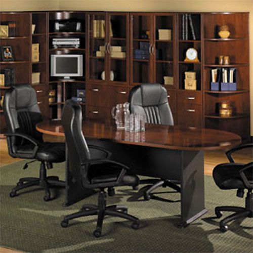 7ft conference table and 4 chairs set office room modern racetrack with wooden for sale