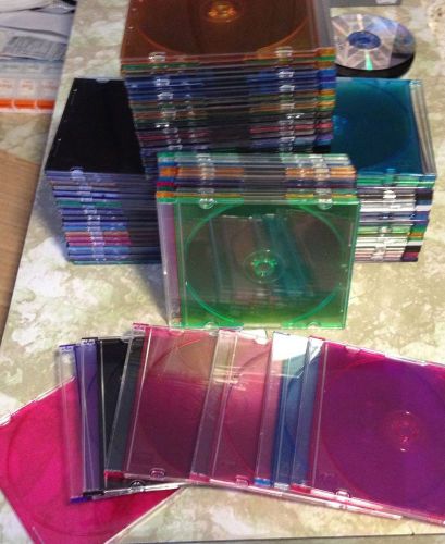 Slim Multi colored Transparent CD Jewel Cases for CD&#039;s Music FREE SHIPPING!